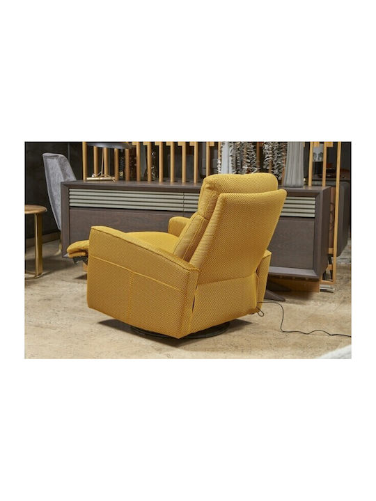 Kare Relax Armchair with Footstool Yellow 170x50x40cm