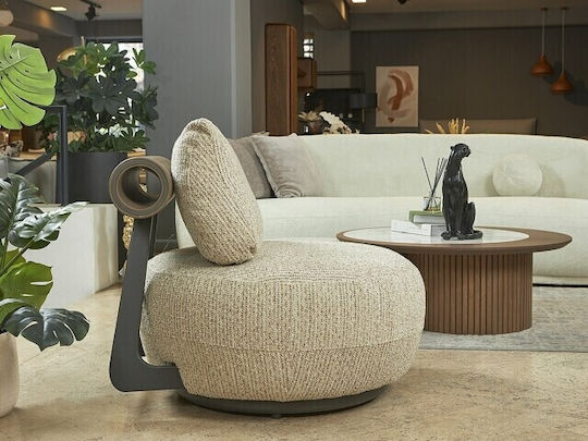 Veluso Drehbarer Sessel Beige 85x45x87cm