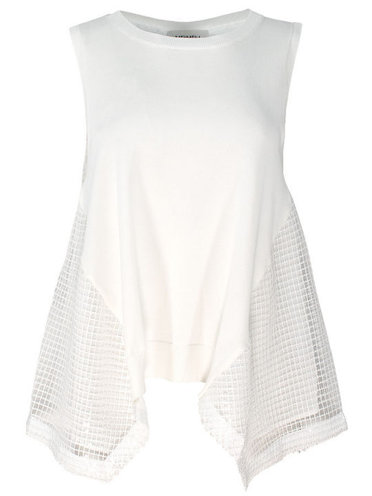 Women's Cotton Sleeveless White Blouse
