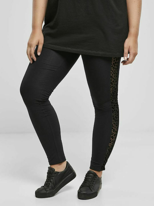 Frauen Lang Leggings Hochgeschnitten Schwarz