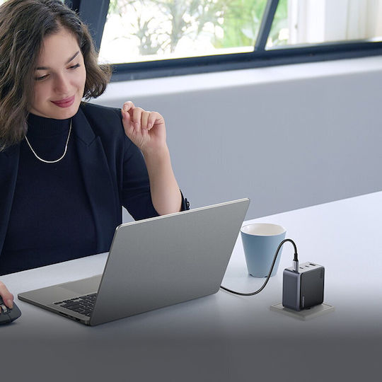 Ugreen Φορτιστής Χωρίς Καλώδιο GaN με Θύρα USB-A και 3 Θύρες USB-C 100W Power Delivery / Quick Charge 4.0 Γκρι (X565)