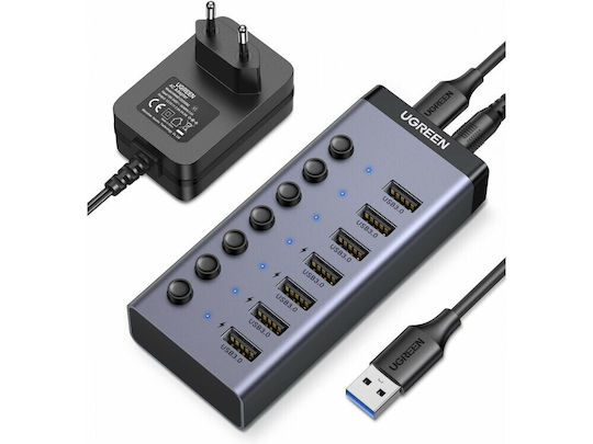 Ugreen Charging Stand with 7 USB-A Ports and Cable USB-C Power Delivery in Gray color (CM481)
