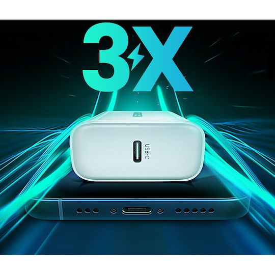 Ugreen Φορτιστής Χωρίς Καλώδιο με Θύρα USB-C 20W Power Delivery Λευκός (CD137)