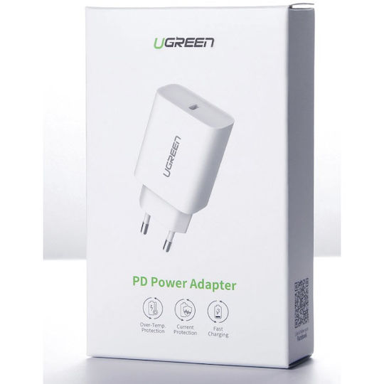 Ugreen Φορτιστής Χωρίς Καλώδιο με Θύρα USB-C 20W Power Delivery Λευκός (CD137)