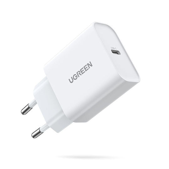 Ugreen Φορτιστής Χωρίς Καλώδιο με Θύρα USB-C 20W Power Delivery Λευκός (CD137)