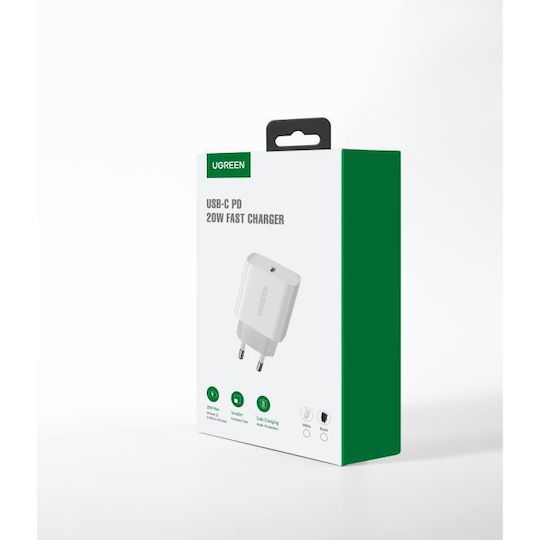 Ugreen Charger Without Cable with USB-C Port 18W Power Delivery Blacks (CD137)