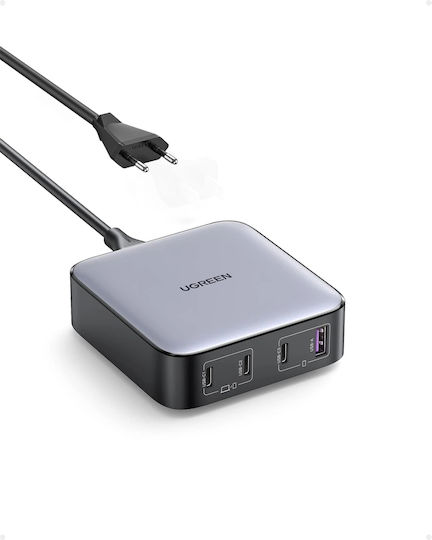 Ugreen GaN Charging Station with USB-A Port and 3 USB-C Ports 100W Power Delivery / Quick Charge 4.0 in Black (Nexode CD328)
