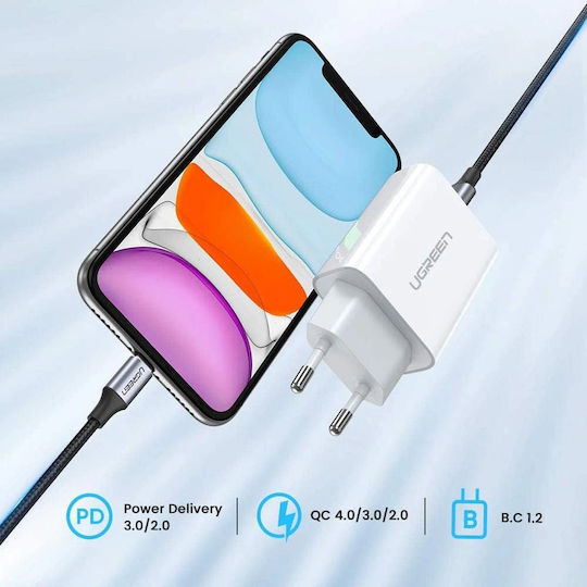 Ugreen Φορτιστής Χωρίς Καλώδιο με Θύρα USB-C 20W Power Delivery Λευκός (CD137)