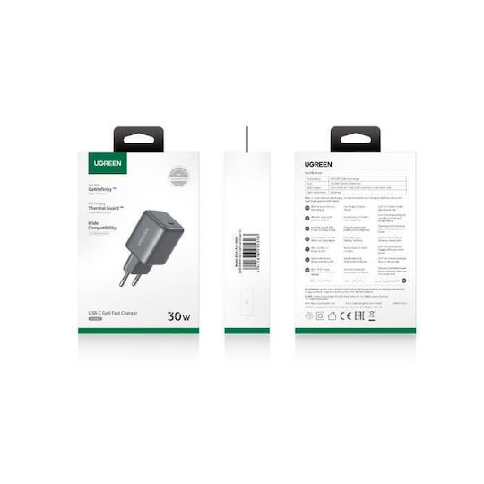 Ugreen Încărcător Fără Cablu GaN cu Port USB-C 20W Livrarea energiei Gri (X512)