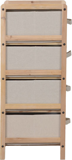 Pakketo Wolen Επιδαπέδια Ραφιέρα Μπάνιου Ξύλινη 34.5x36.5x86cm Μπεζ