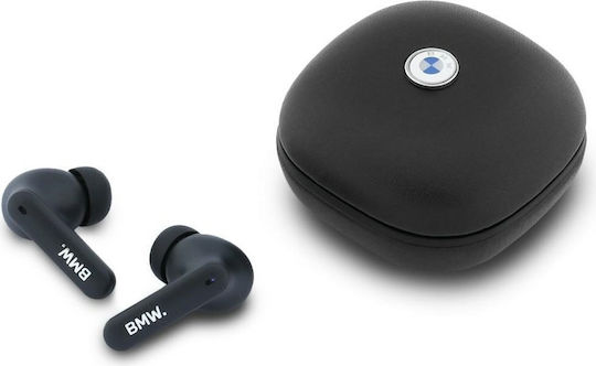 BMW Leder Metall Logo In-Ear Bluetooth Kopfhörer mit Ladekoffer Schwarze