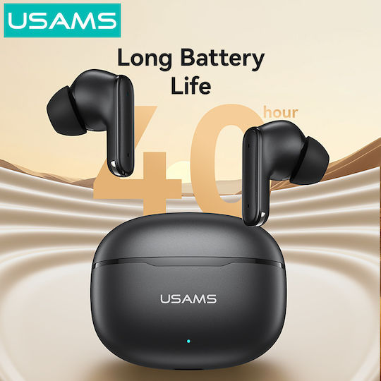 Usams E05 In-ear Bluetooth Handsfree Căști cu Carcasă de Încărcare Negru