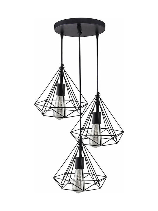 Stimeno Ciclio3200 Pendant Light Black Grid with Socket E27 20cm