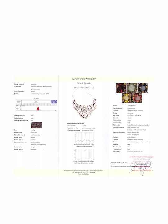 Sapphire Rubellite Necklace 925 Certificate Sapphire Rubellite Necklace 925 Certificate