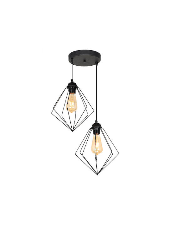 Megapap Nura Κρεμαστό Φωτιστικό Μαύρο με Ντουί E27 40x40x70εκ.