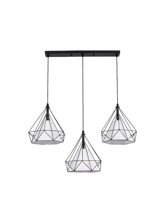 GloboStar Eiffel Pendant Light Black Rail with Socket E27 68x25x130cm