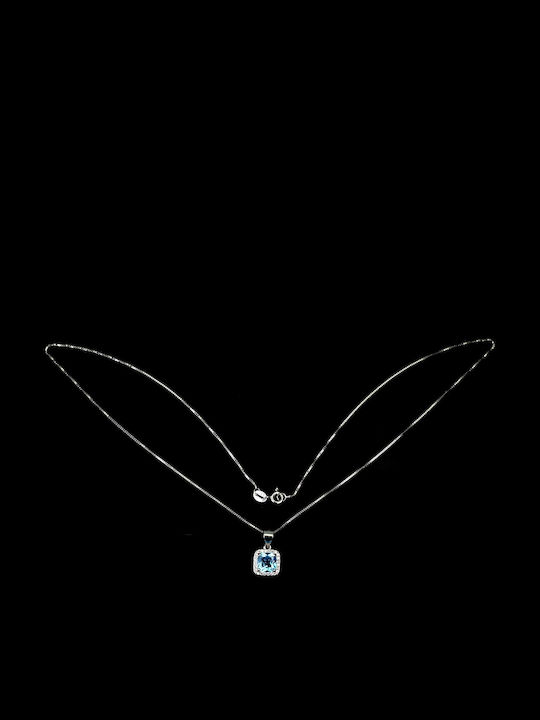 Beautiful Elegant Necklace Delicate Zircon Swiss Blue Topaz Natural Beautiful Elegant Necklace Delicate Zircon Swiss Blue Topaz Natural