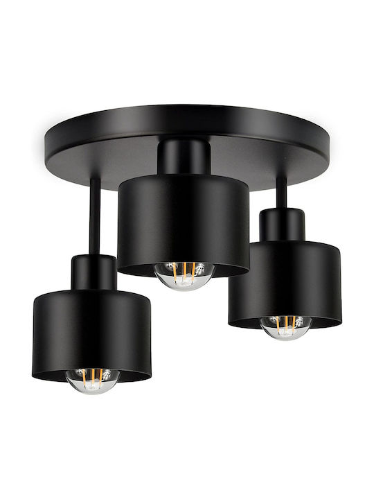 Adviti Κρεμαστό Φωτιστικό Μαύρο με Ντουί E27 35x35x23εκ.