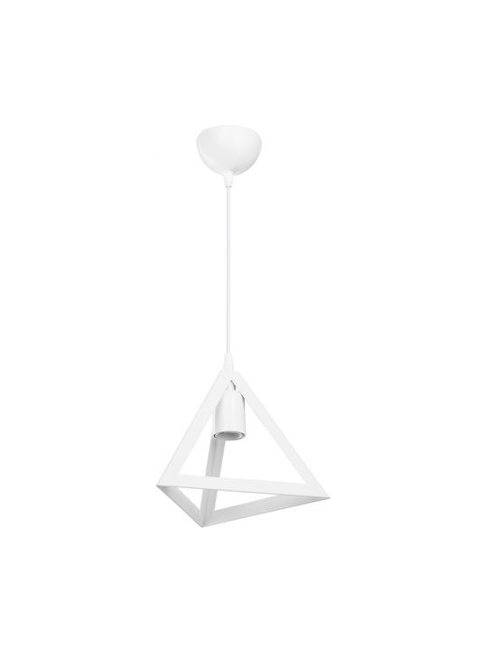 GloboStar Triangle Pendant Light White with Socket E27 24x24x86cm