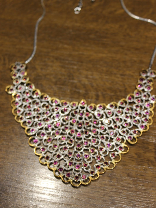 Silver Necklace Natural Rhodolites Silver Necklace Natural Rhodolites