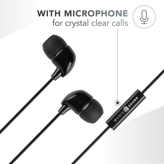 Cellular Line În ureche Handsfree cu două căști cu mufă 3.5mm Negru