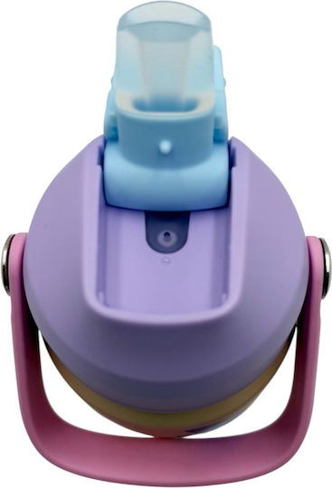Dodo's Land Sticlă Pentru Copii Din Silicon Termos Cu Pai Roz 530ml