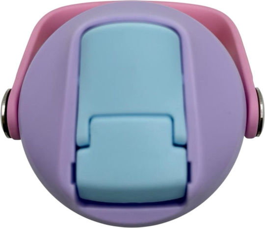 Dodo's Land Sticlă Pentru Copii Din Silicon Termos Cu Pai Roz 530ml
