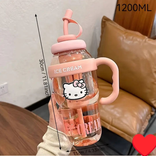 ShuShu Kinder Trinkflasche Hello Kitty Braune 1200ml