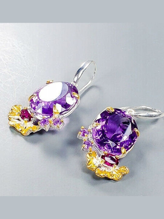 Amethyst Earrings 30ct Garnets Certificate