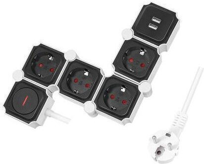 LogiLink Πολύπριζο 4 Θέσεων με 2 USB-A, Διακόπτη και Καλώδιο 1.5m