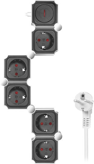 LogiLink Steckdosenleiste 5 Positionen mit Schalter und Kabel 1.5m