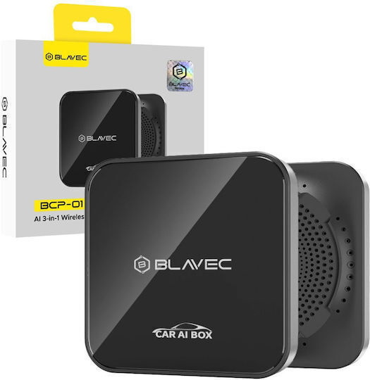 Blavec Bcp-01 Wireless Carplay Android Auto Ai Box Usb A Type-c Cables Cpaabcp01-bwb Ασύρματος Αντάπτορας Αυτοκινήτου Black