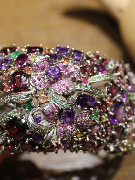 Bracelet Sapphires Tsavorites Amethysts Certificate
