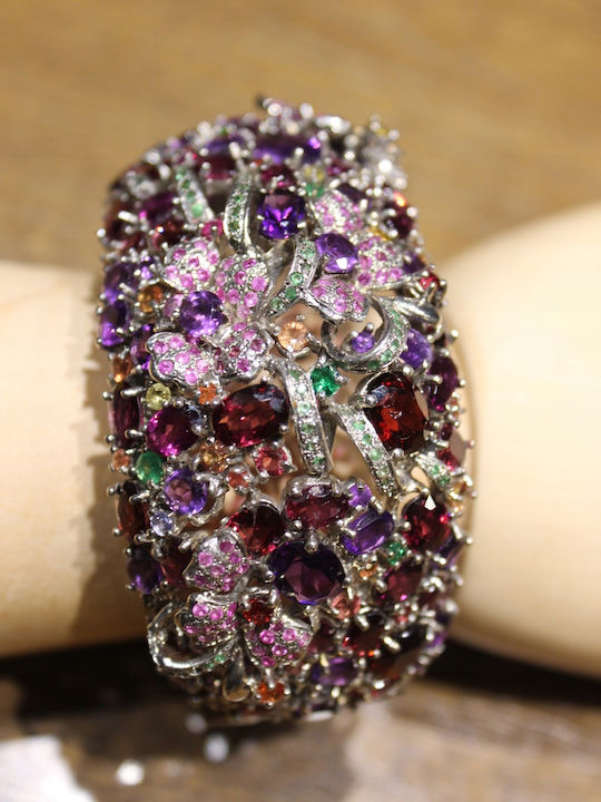 Bracelet Sapphires Tsavorites Amethysts Certificate