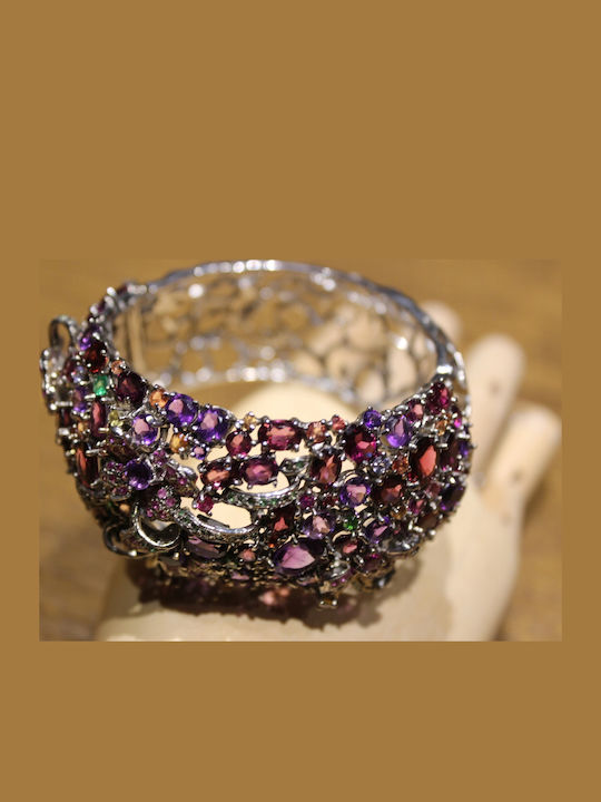Bracelet Sapphires Tsavorites Amethysts Certificate