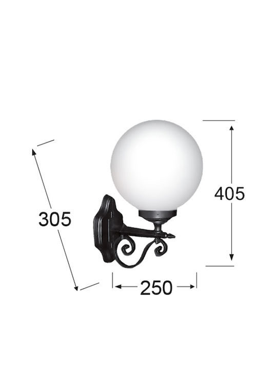 Heronia LP-100AK Iluminat Exterior Montat Pe Perete Lampă De Tavan E27 IP23 5x30.5x25cm