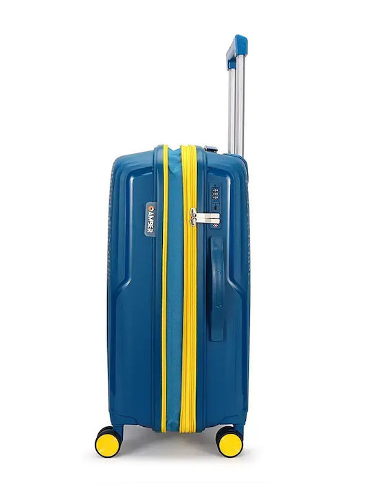 Amber Large Hard Travel Suitcase with 4 Wheels Height 75cm