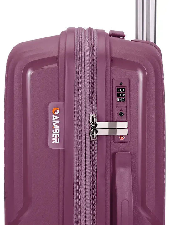 Amber Forecast Hard Travel Suitcases Purple with 4 Wheels Set of 3 Pieces