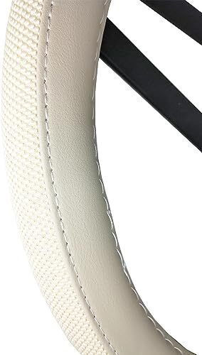 Simoni Racing Car Steering Wheel Cover Fiat 500 with Diameter 37-39cm Synthetic Beige