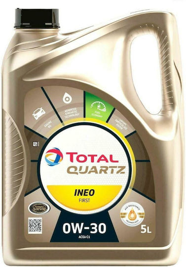 Total Quartz Ineo First Синтетичен Масло за Автомобили 0W-30 5лт 183106