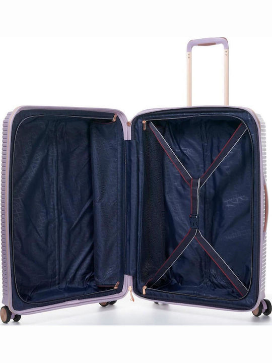 Verage Rome Valiză Mare De Călătorie Dură Lila Cu 4 Roți Înălțime 77 Cm
