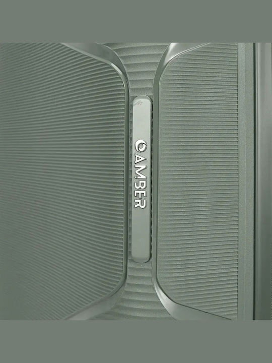 Amber Mittlerer Hartschrank Koffer in Olivgrün mit 4 Rädern Höhe 65cm
