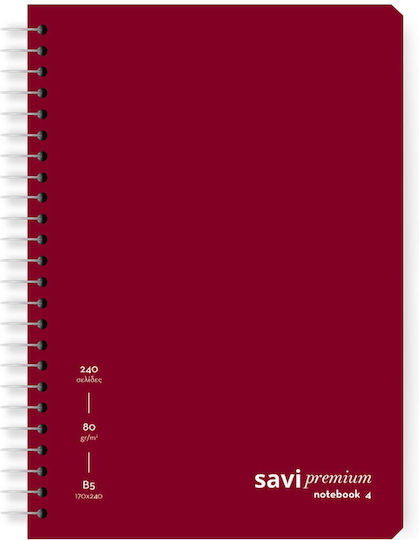 Penwest Company Spiral Ruled Notebook B5 120 Paper Sheets 4 Subjects