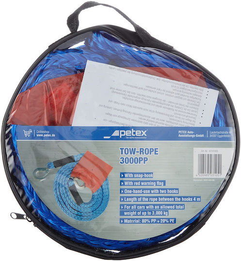 Petex Curea De Remorcare Auto Cu Rezistență La Tracțiune Până La 3 Tone 4m În Culoare Albastră