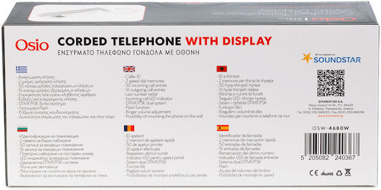 Osio Corded Phone Gondola White OSW-4680W