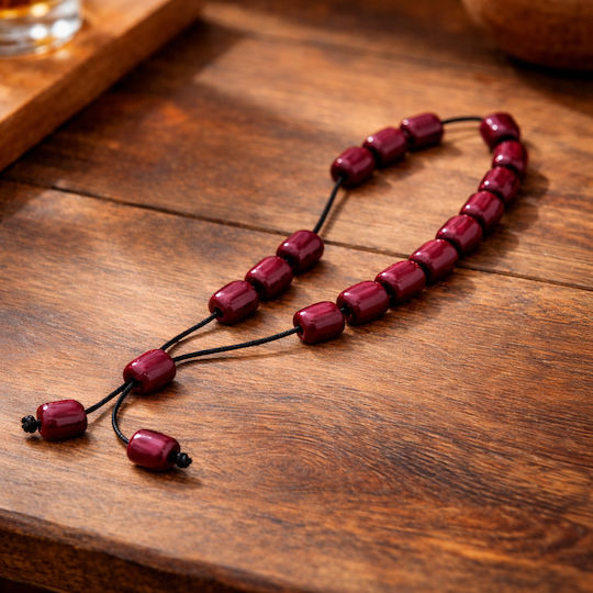 Panora Worry Beads of Red Pearl
