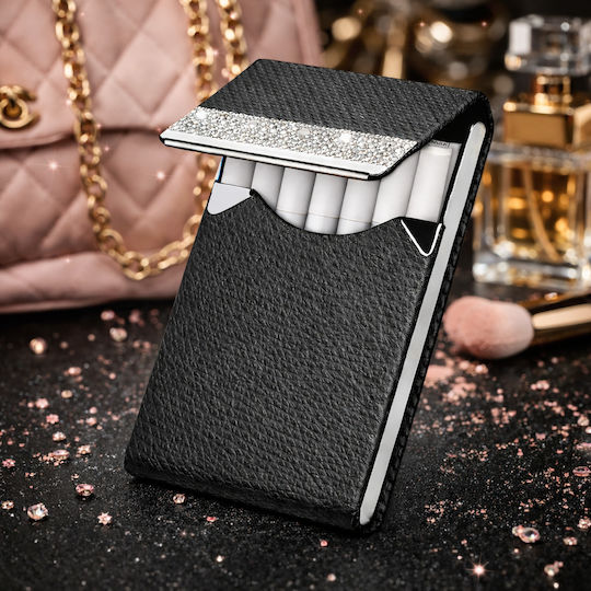 Ταμπακιερα 7 Τσιγαρων Πολυτελ Δερματινη Strass Glamour