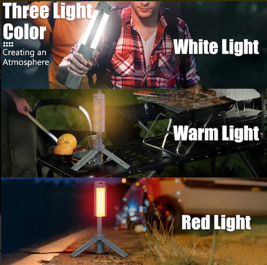 Foldable Led Lantern Rechargeable for Camping with Flashlight 1000lm White