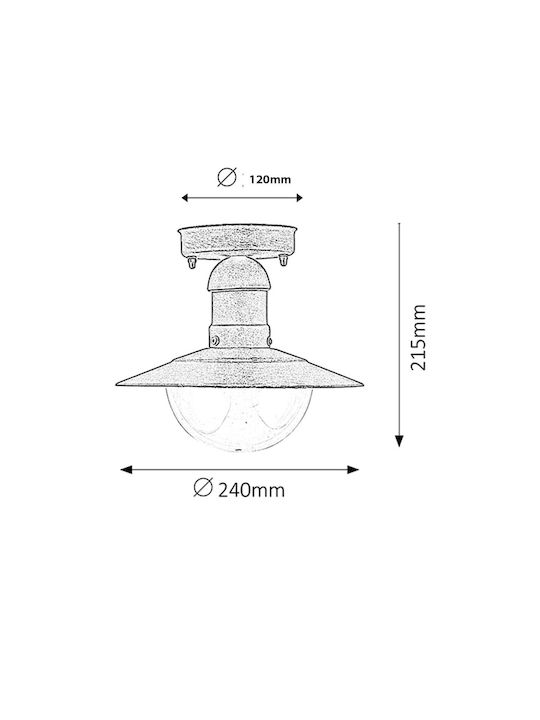 Rabalux Ceiling Mount Light Bathroom Antique / gold with Socket E27