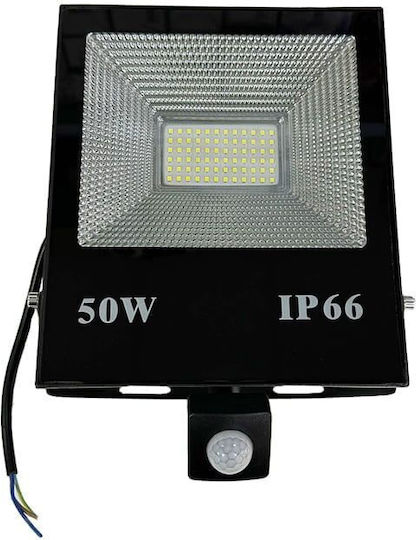 Light Waterproof LED Floodlight 50W with Motion Sensor IP66